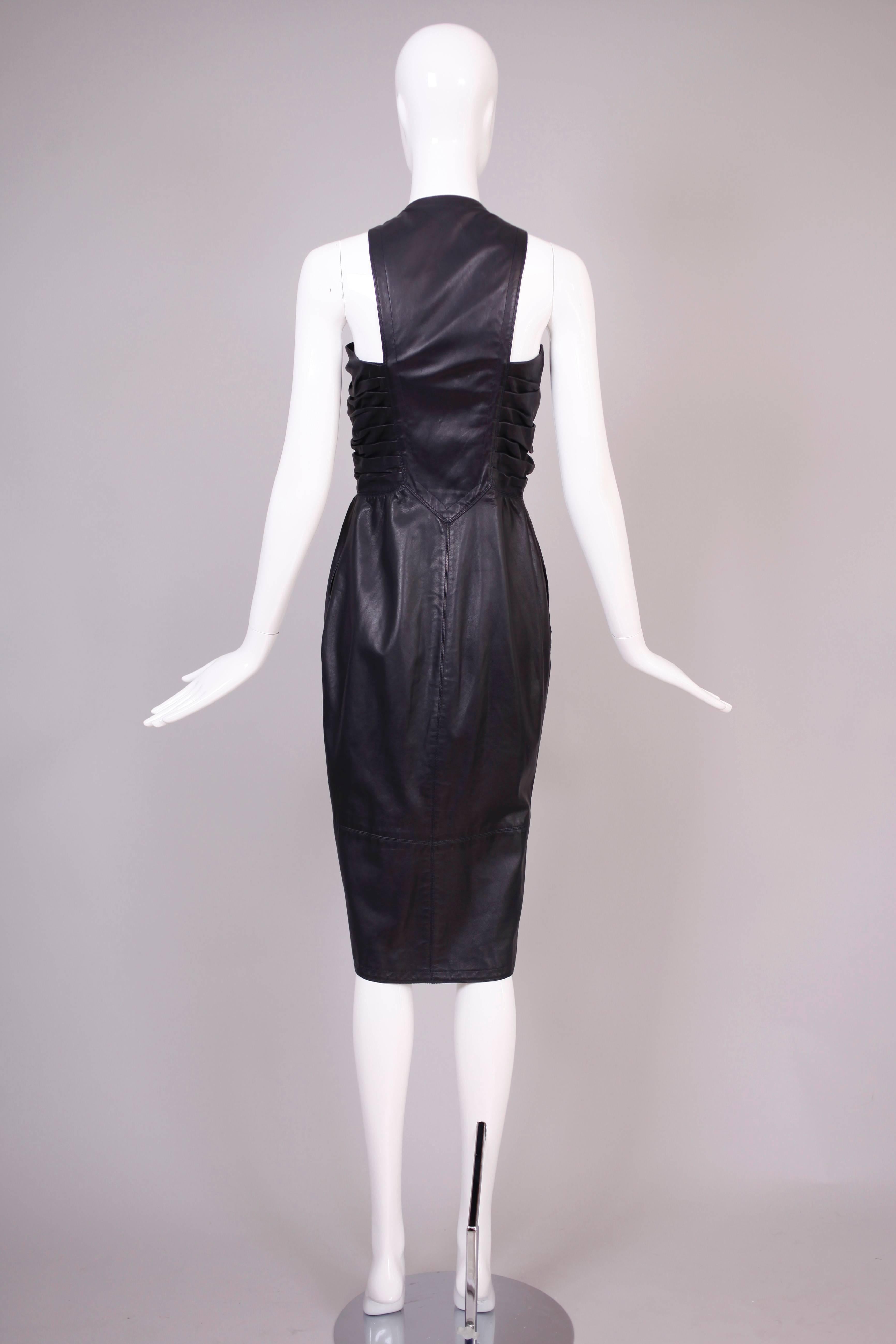 Versace Leather Halter Dress Circa 1986 1