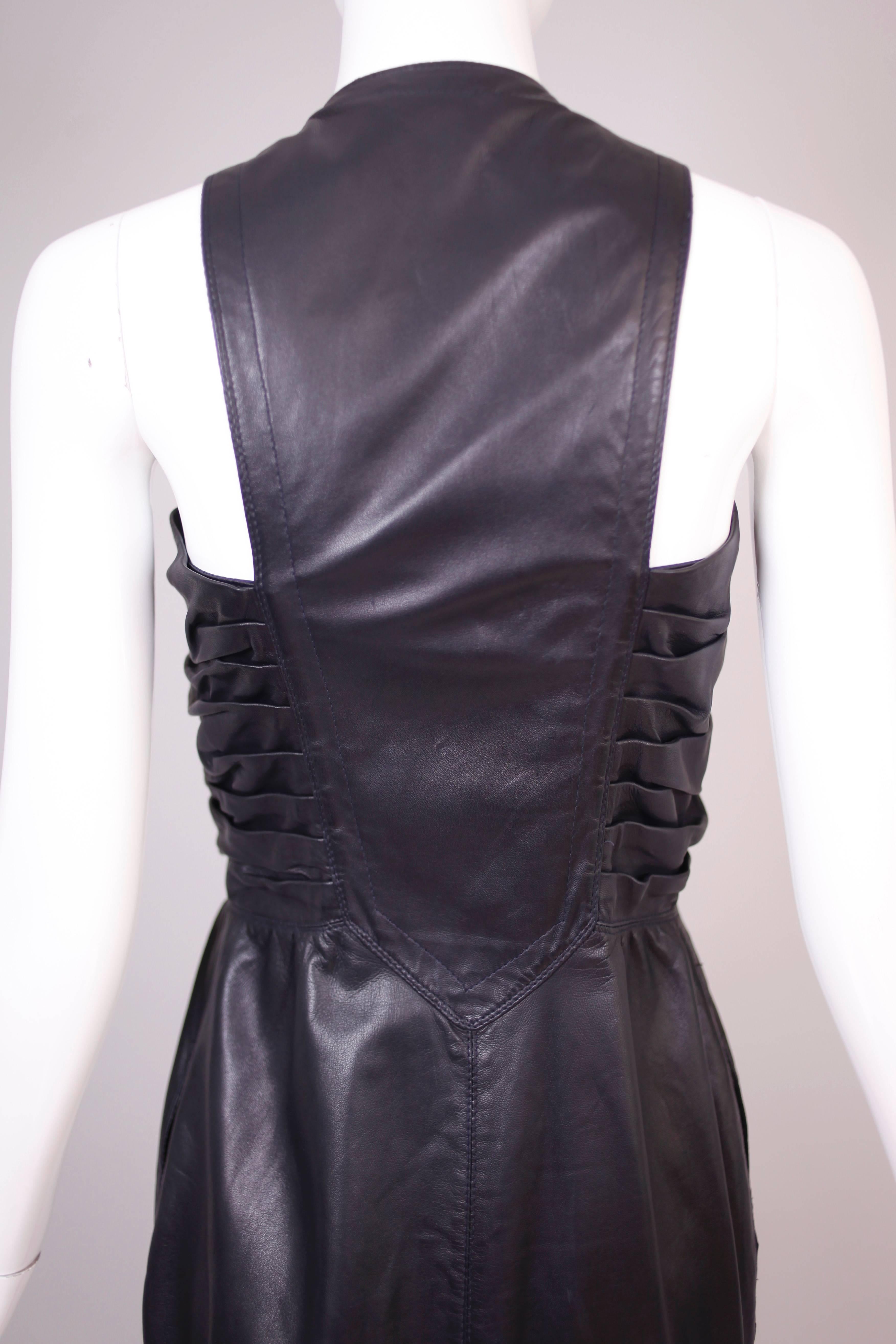Versace Leather Halter Dress Circa 1986 2