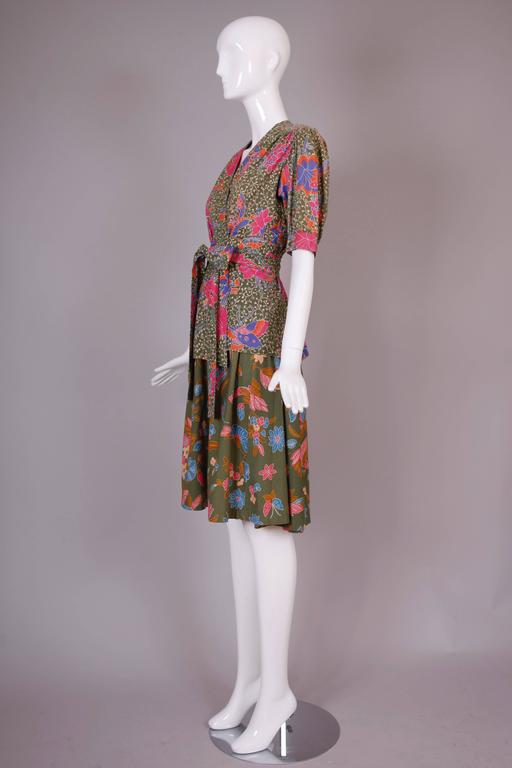 Yves Saint Laurent China Flower and Butterfly Print Skirt and Top ...