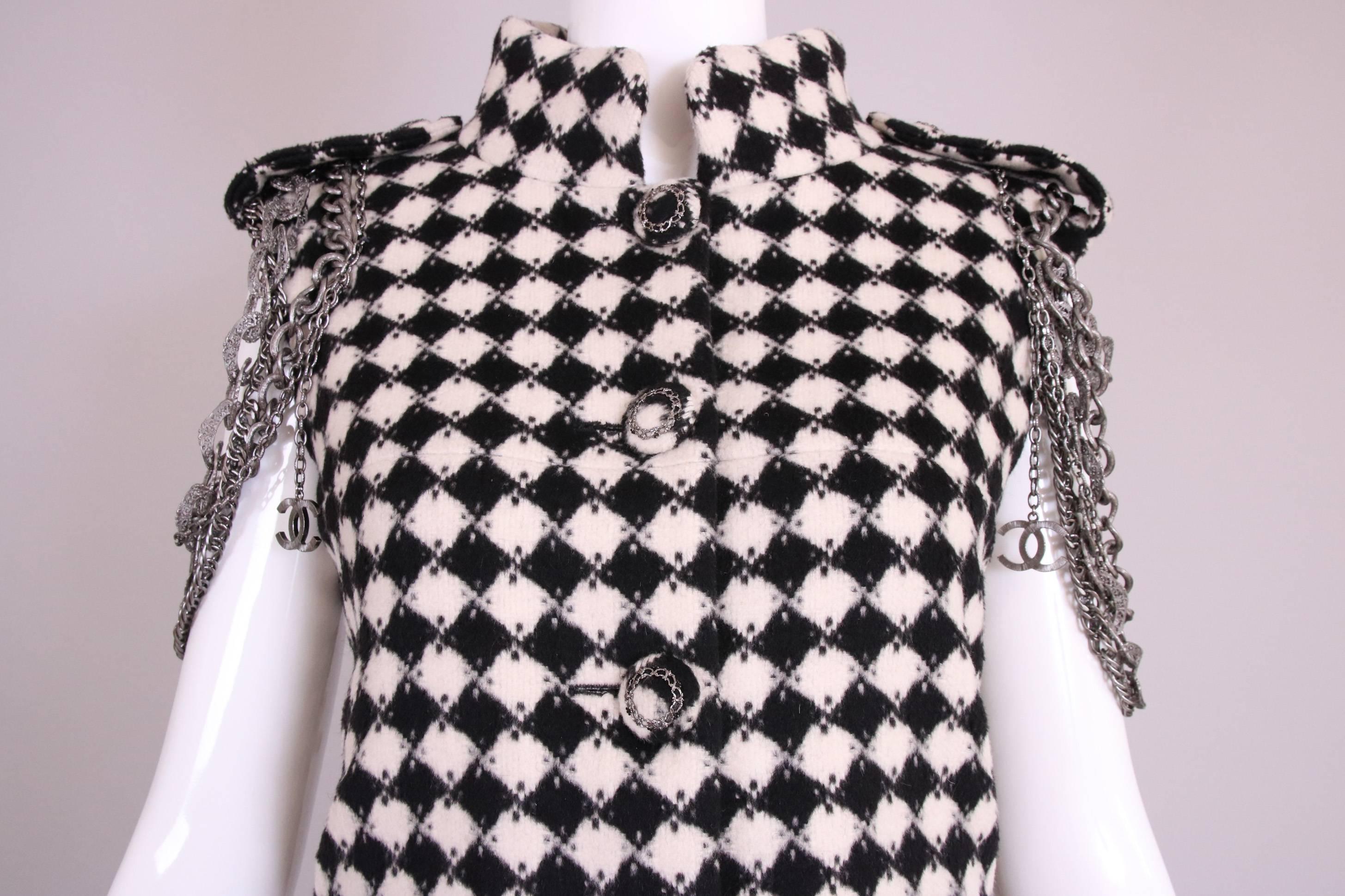 2011 A/H Chanel Post-Apocalyptic Collection Wool Vest w/Shoulder Chain In Excellent Condition In Studio City, CA