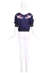 Yohji Yamamoto Zip Up Jacket w/Wings Print at Back Ca. 2002