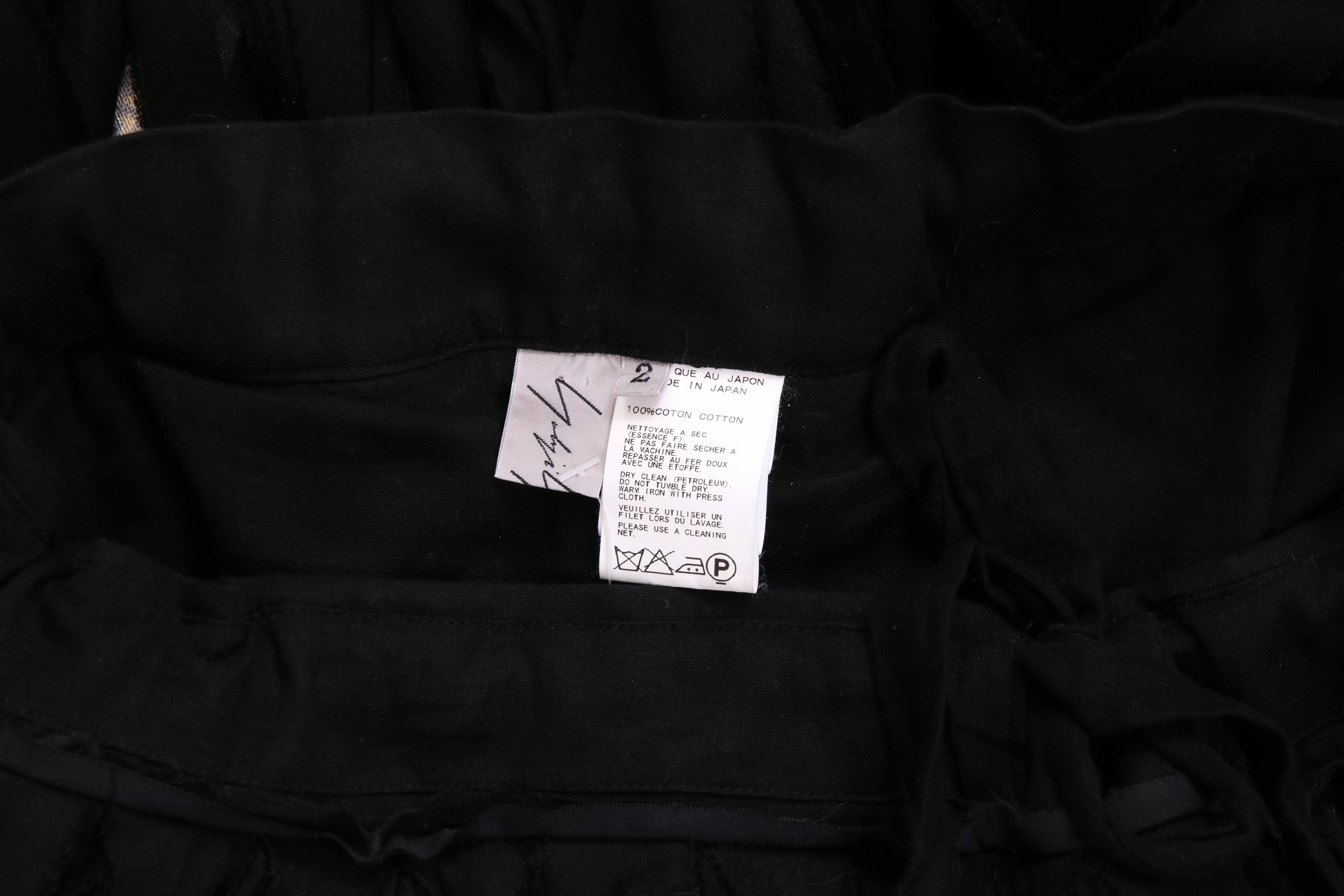 Yohji Yamamoto Black 100% Cotton Carwash Skirt  In Excellent Condition For Sale In Studio City, CA