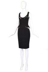 Versace Bodycon Black Mini Dress w/Silver Insets - New With Tags