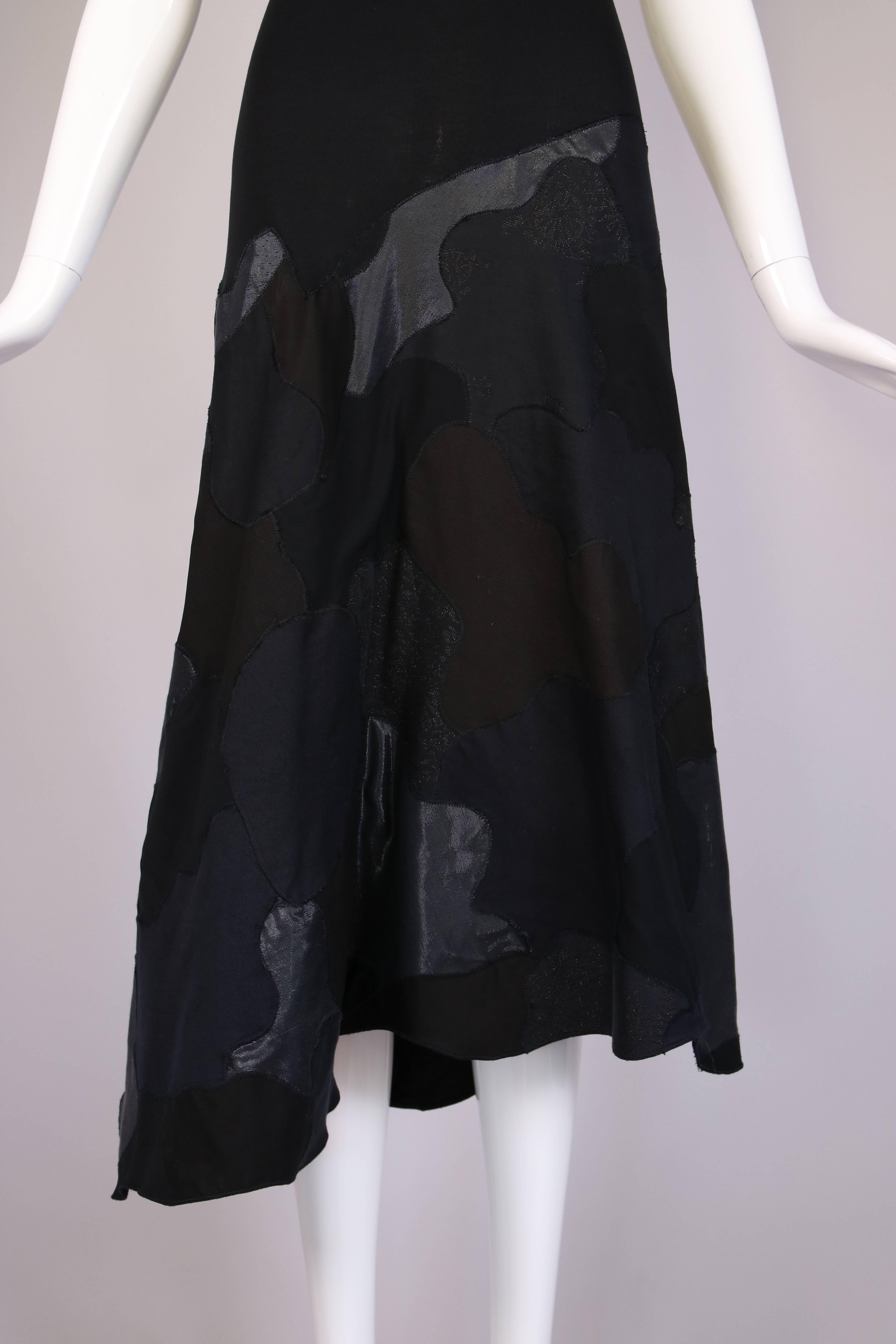 Alexander McQueen Black Stretch Tank Dress w/Appliqued Print Ca.2003 In Excellent Condition For Sale In Studio City, CA