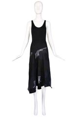 Alexander McQueen Black Stretch Tank Dress w/Appliqued Print Ca.2003