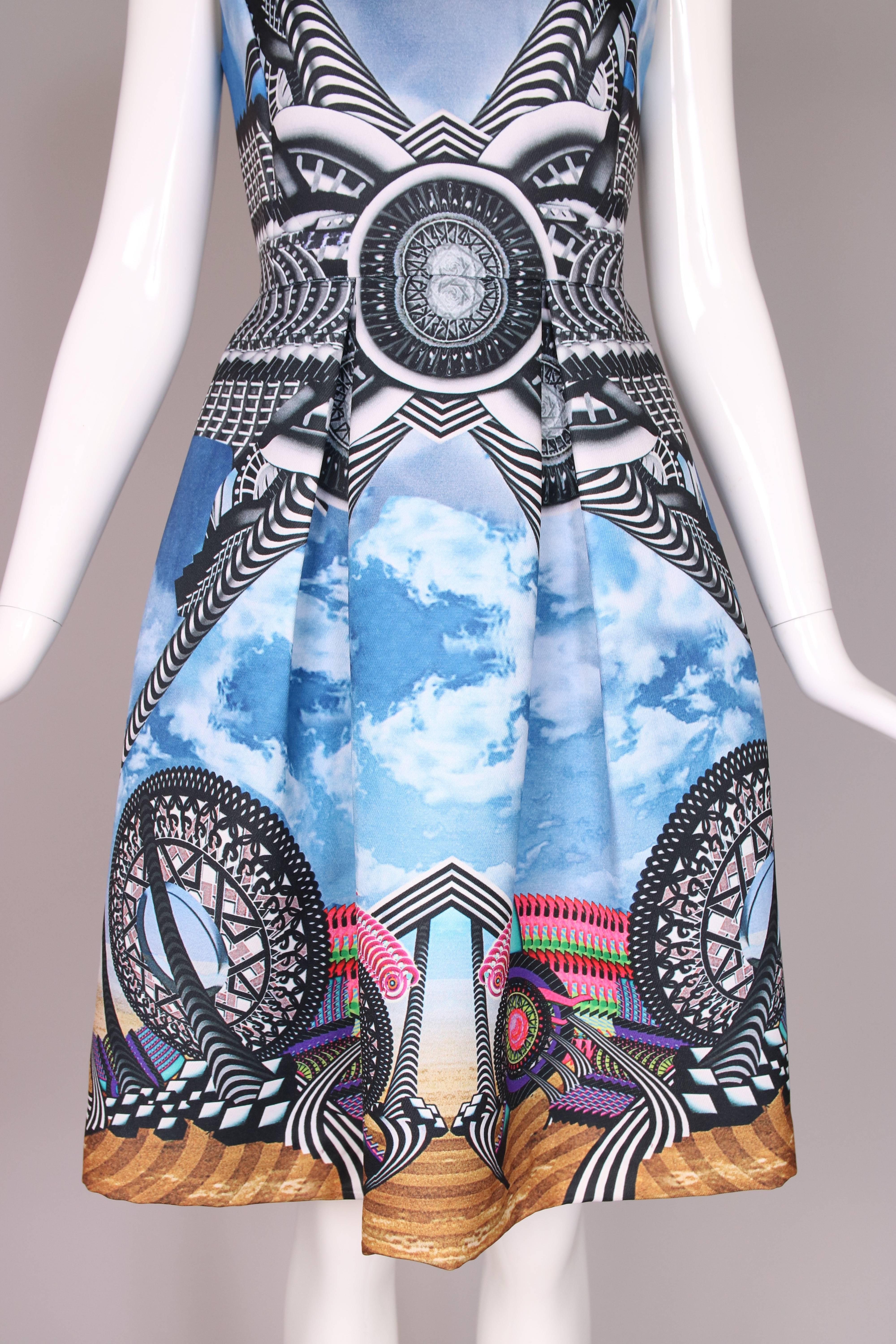 Women's Givenchy Multi-Colored Roller Coaster & Cloud Print Sleeveless Dress