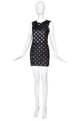 2012 Junya Watanabe Polkadot Bodycon Mini Dress With Mesh Overlay