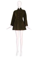 1970's Yves Saint Laurent YSL Russian Collection Green Corduroy Jacket