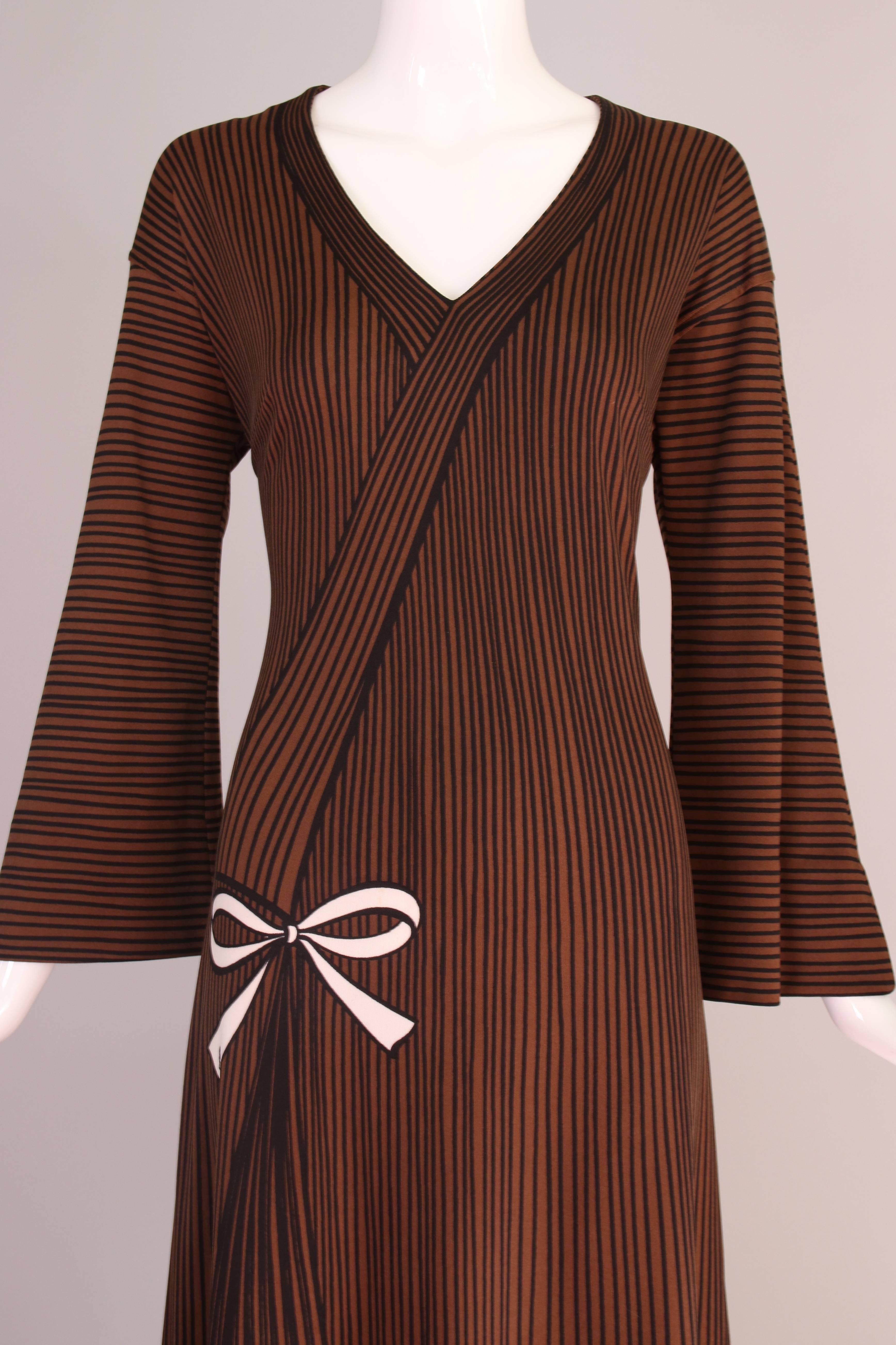 Women's 1970's Roberta di Camerino Printed Trompe L'Oeil Jersey Dress