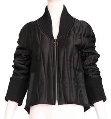 2013 Margiela Black Quilted Bomber Jacket w/ Sequin Design At Back