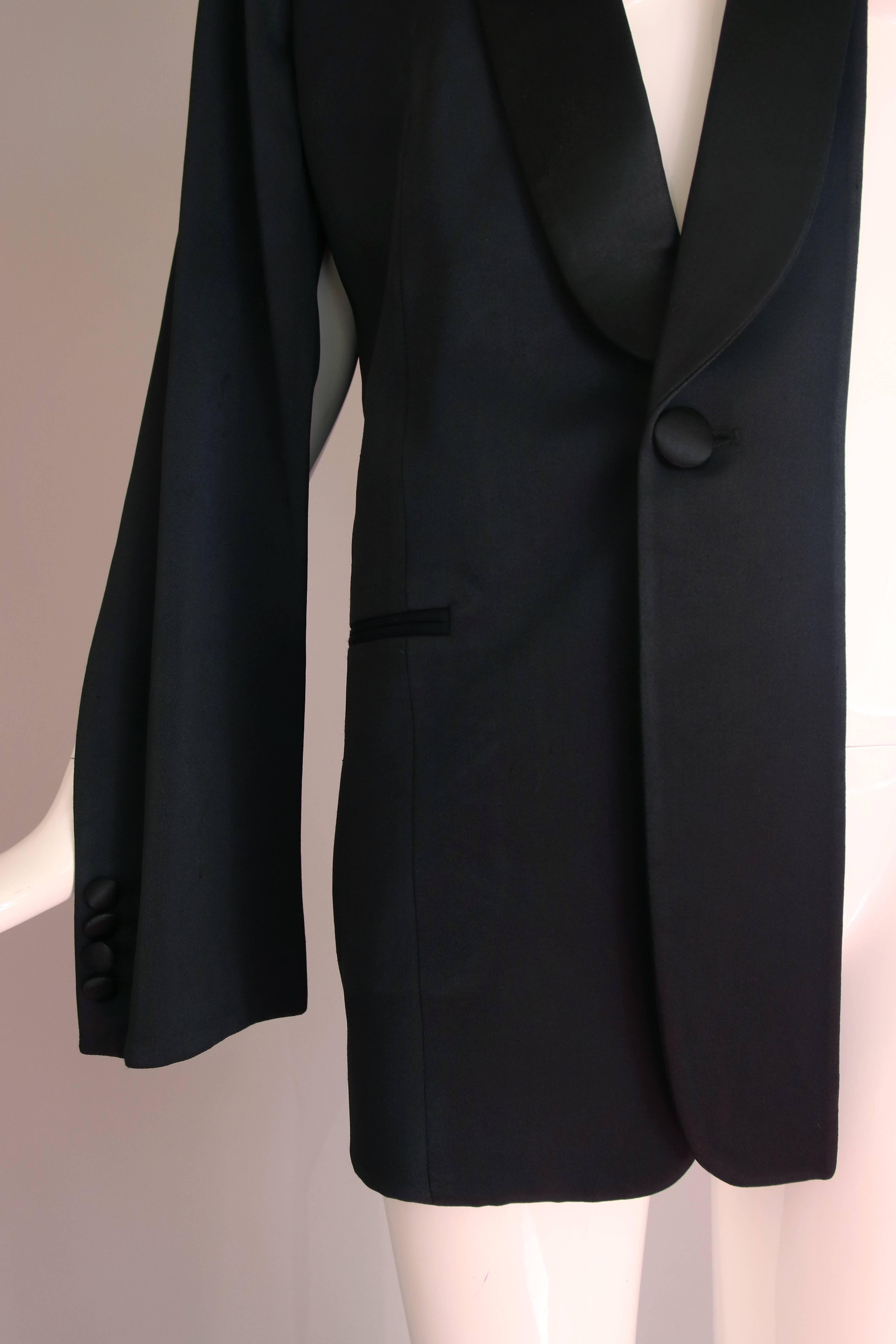 Martin Margiela Black Deconstructed Tuxedo Jacket In Excellent Condition In Studio City, CA