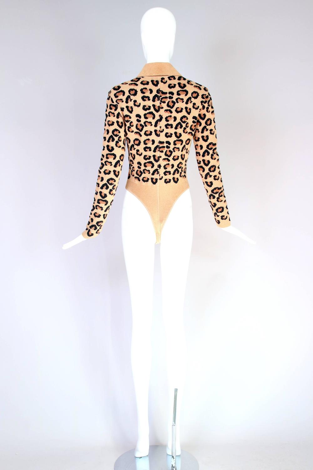 Iconic Vintage Alaia Leopard Print Bodysuit at 1stdibs
