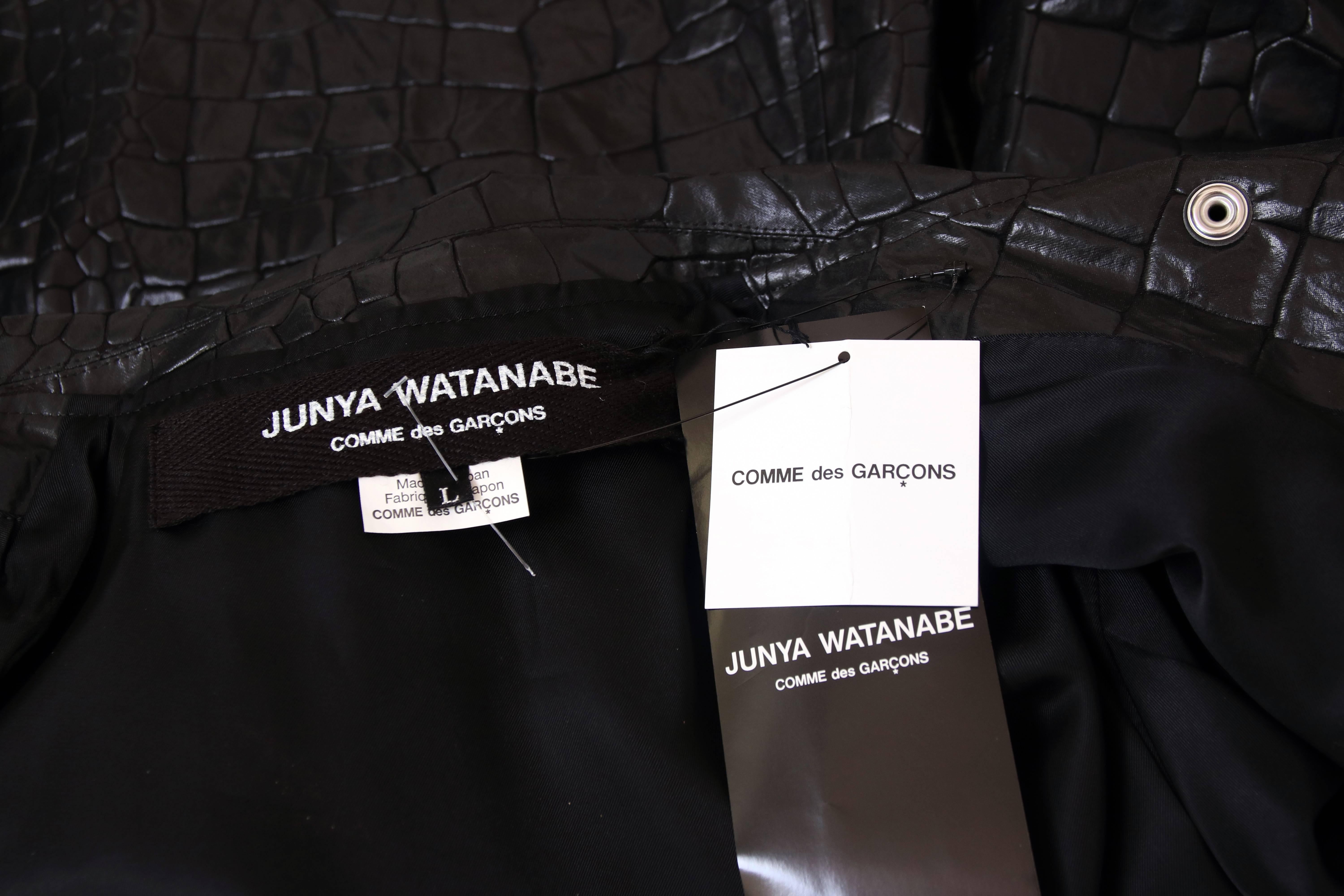 2015 Junya Watanabe for Comme des Garcons Black Faux Reptile Motorcycle Jacket 3