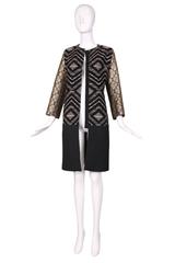 Giambattista Valli Black & Gold Brocade Patchwork Coat