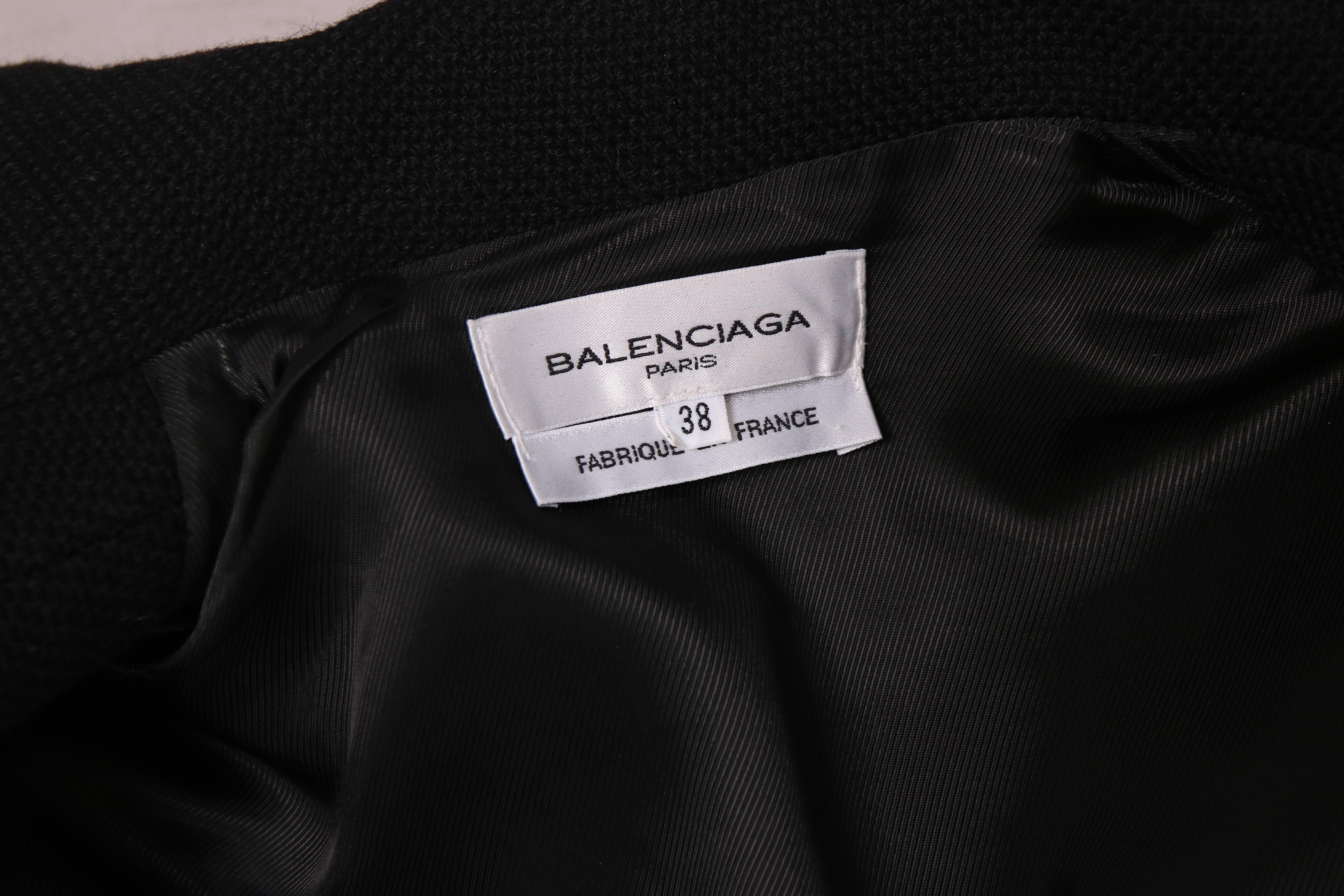 Balenciaga by Nicolas Ghesquiere Black Leather & Wool Motorcycle Jacket In Excellent Condition In Studio City, CA
