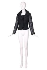 Balenciaga by Nicolas Ghesquiere Black Leather & Wool Motorcycle Jacket
