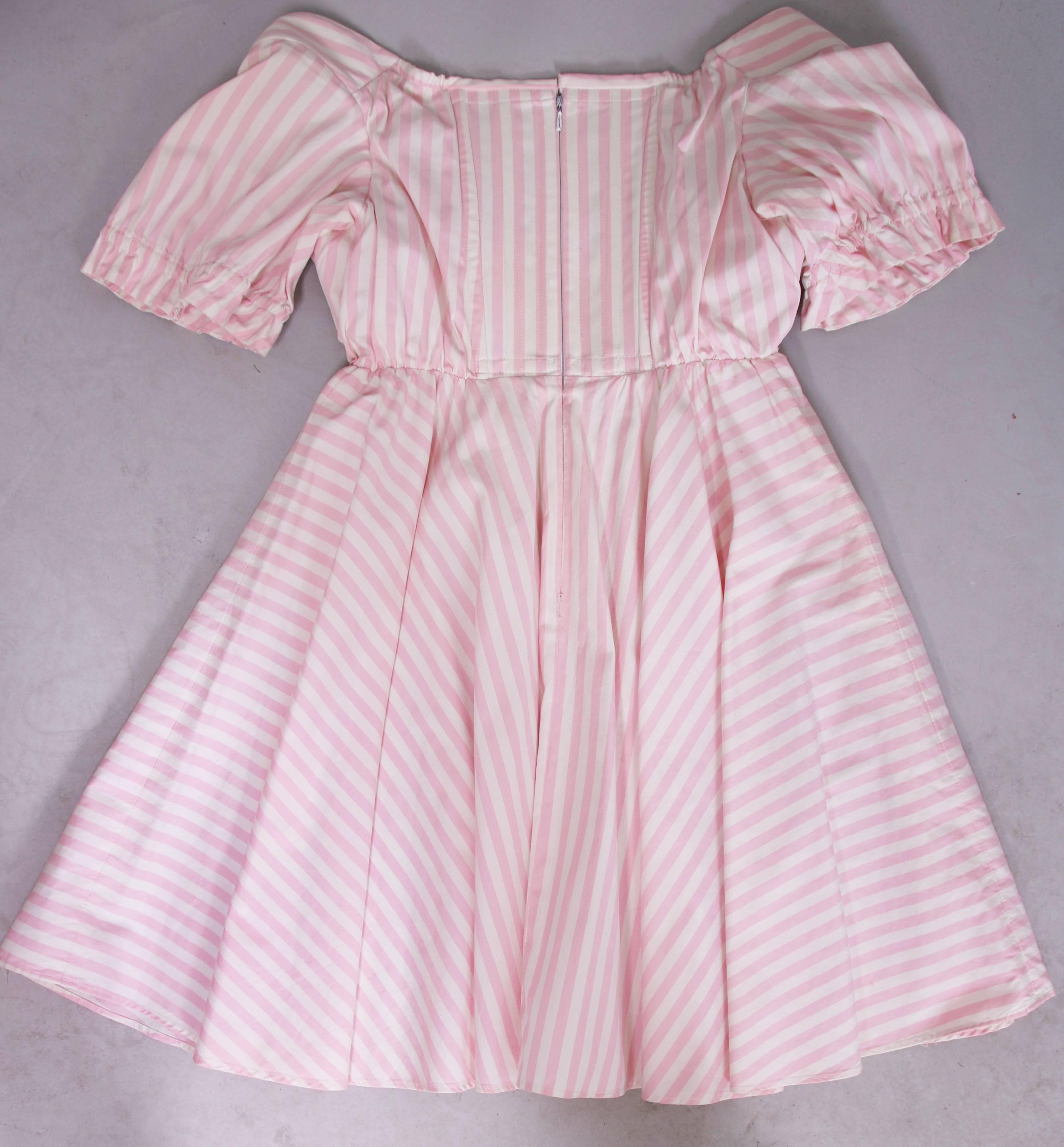 pink and white babydoll dress