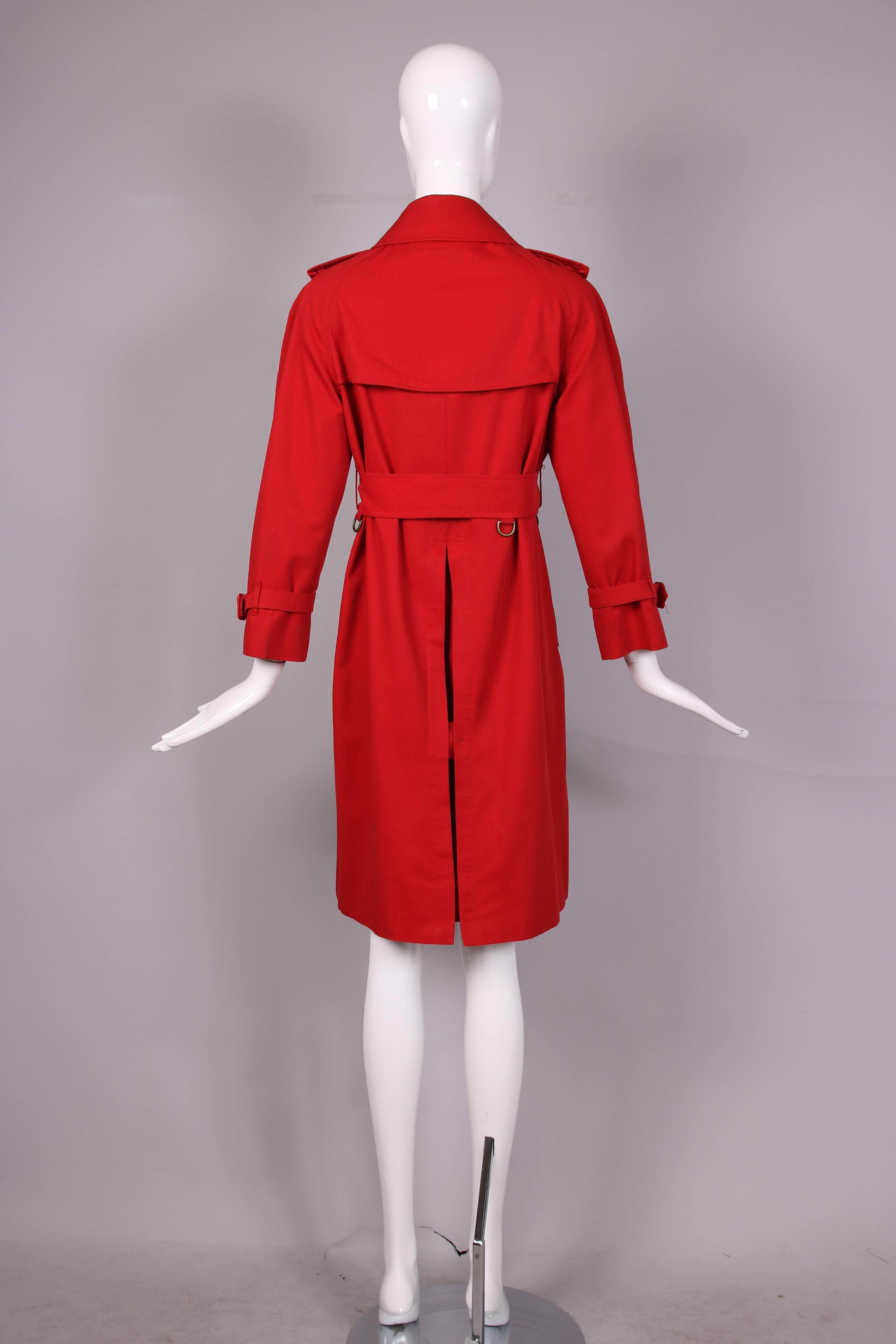 Women's Classic Burberry Red Mid-Length Trench Coat