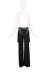 2002 Chloe by Stella McCartney Black Trouser Pants w/Beaded Waistband