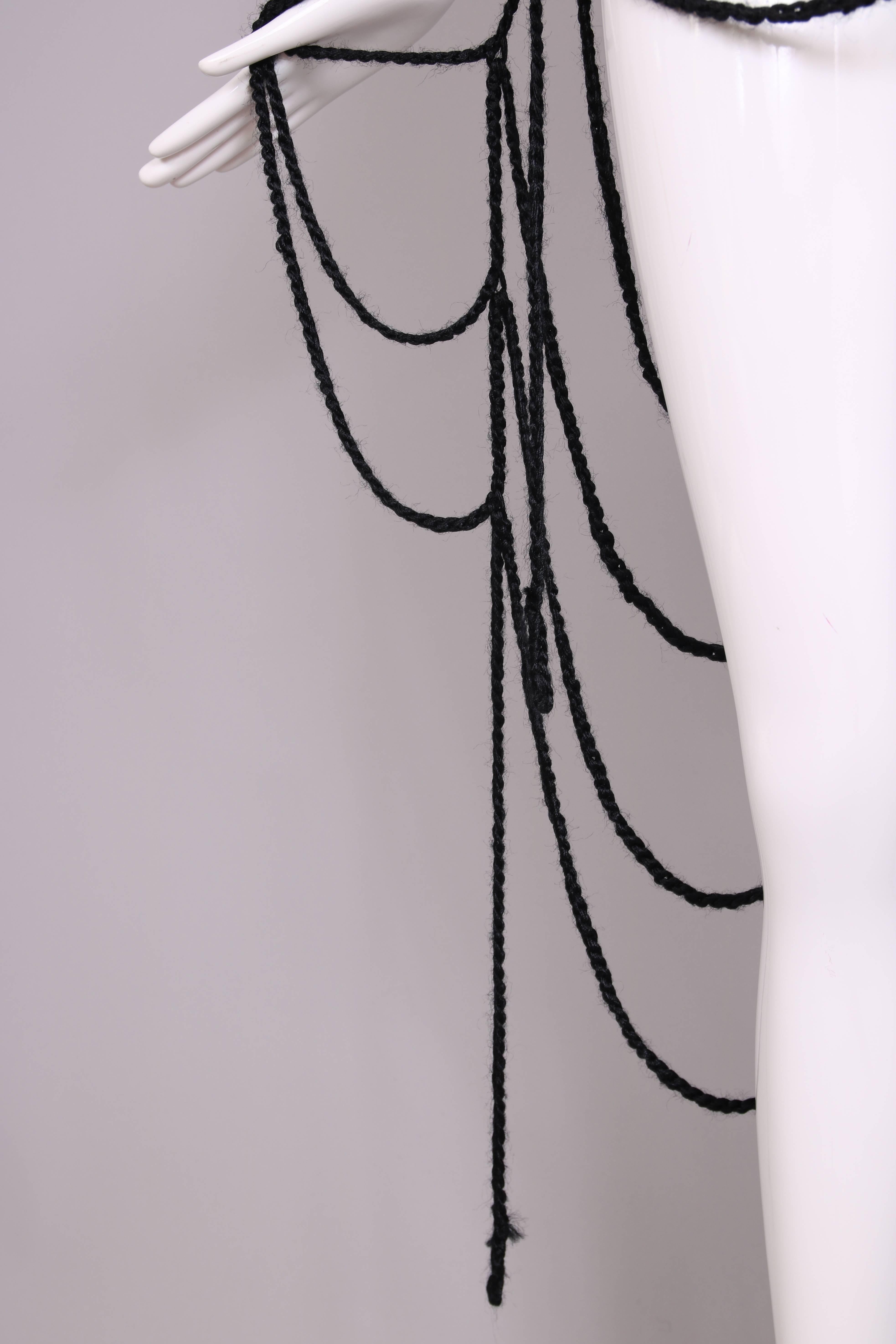 Maison Margiela Black Wool Spider Web Scarf 1