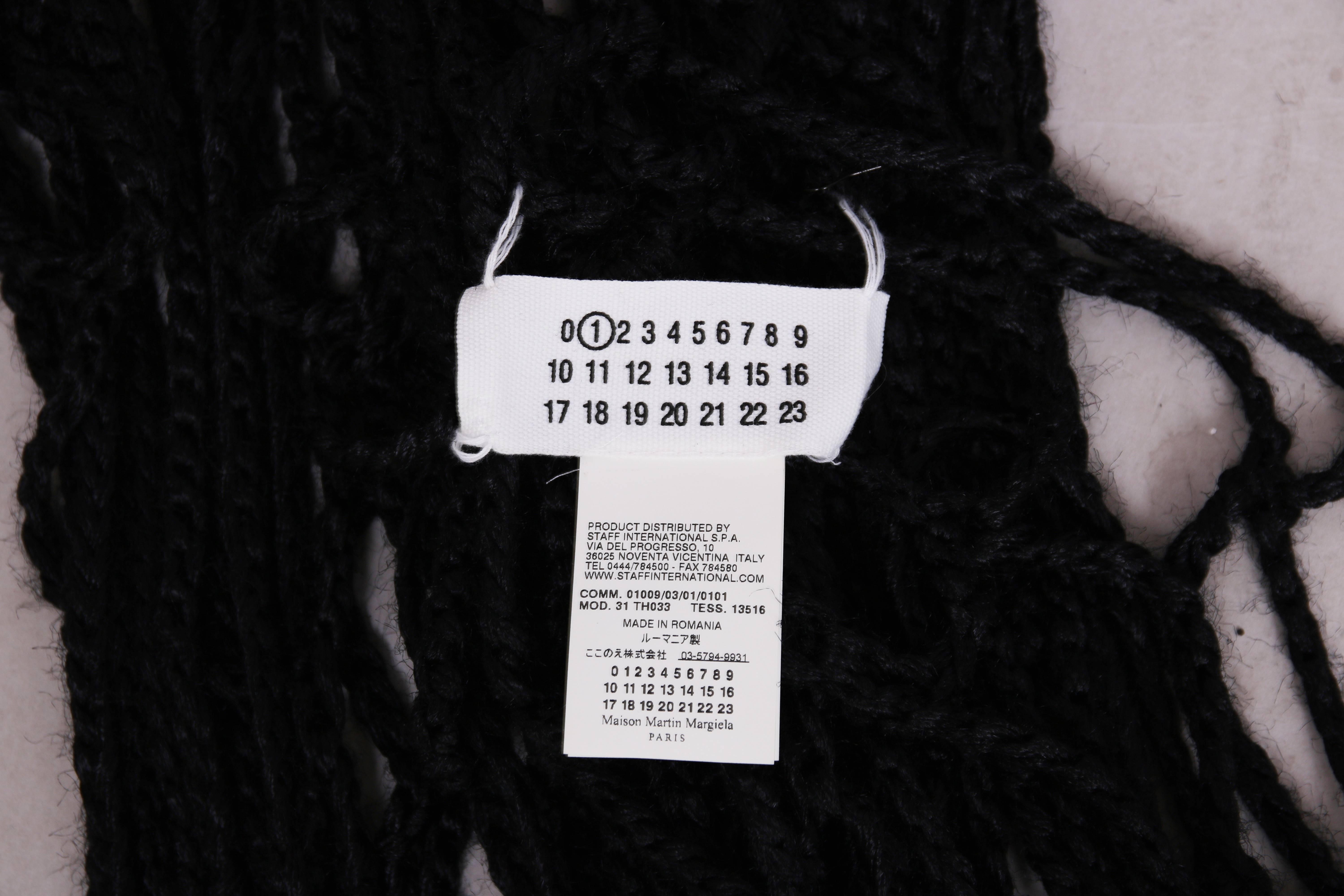 Maison Margiela Black Wool Spider Web Scarf 3
