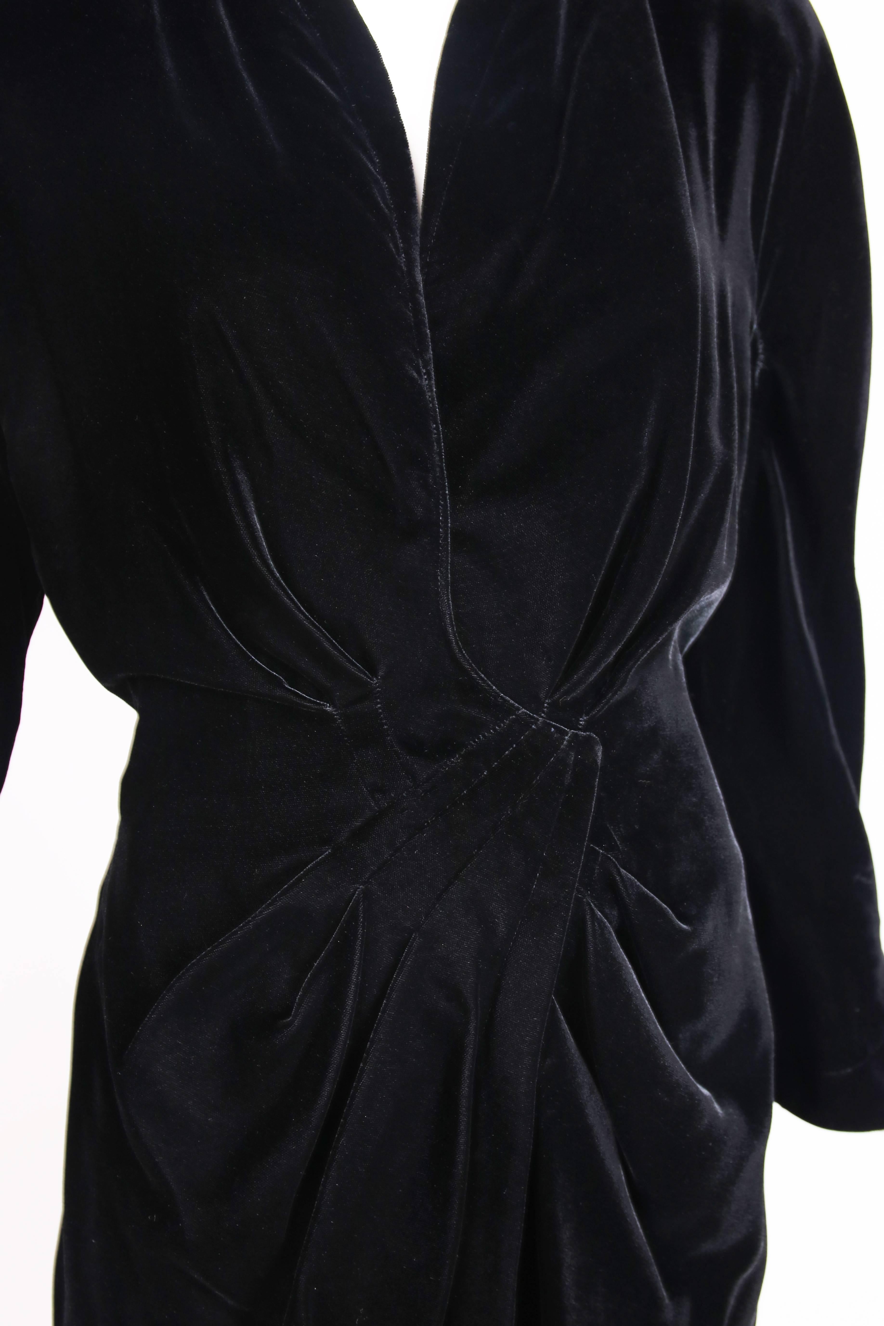black velvet wrap dress