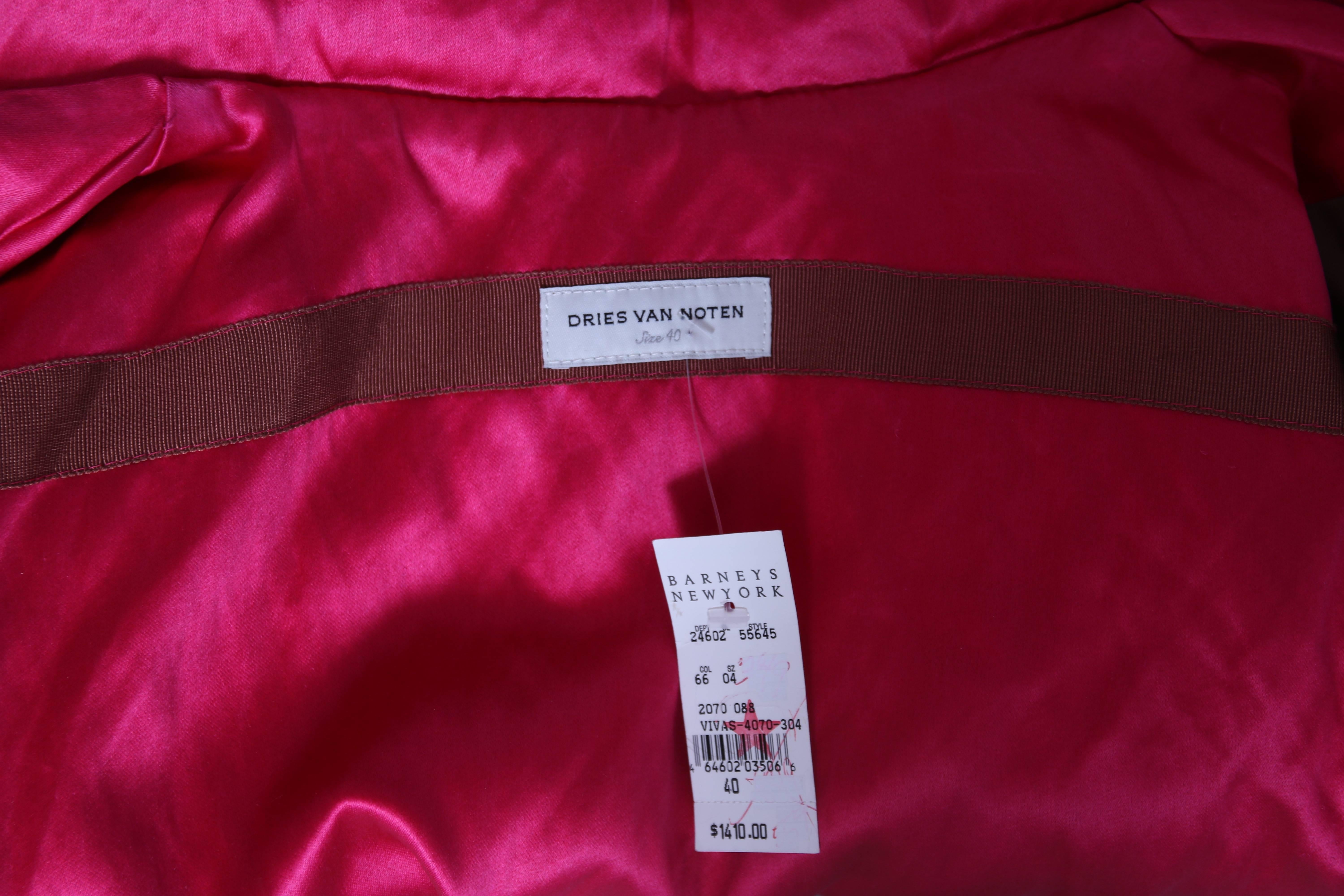 Dries Van Noten Hot Pink Silk Puffer Jacket 1
