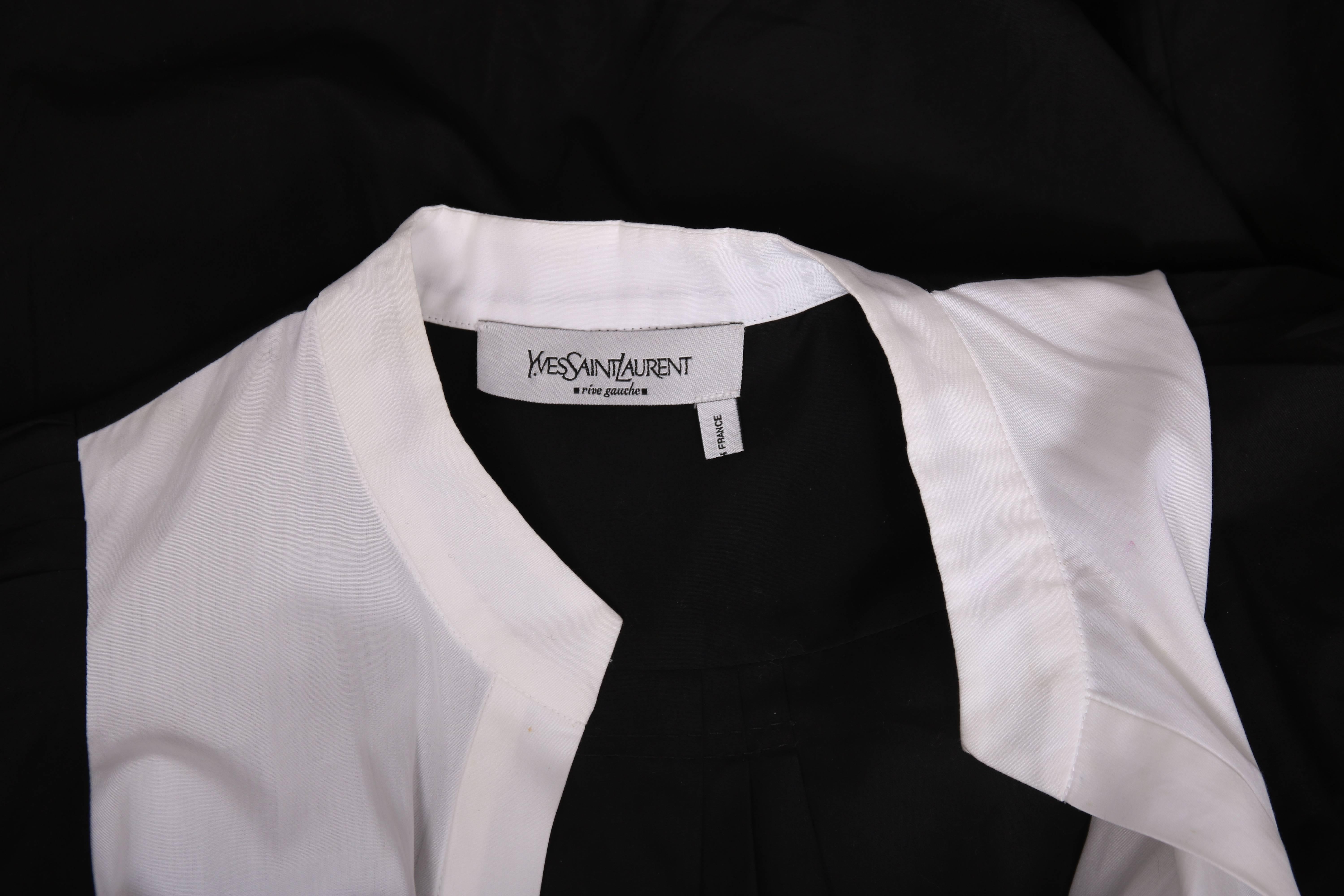 Yves Saint Laurent YSL Black & White Color Block Cotton Day Dress 3