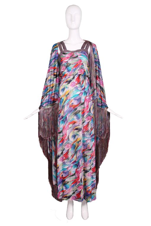 Missoni Multi-Colored Abstract Print Maxi Dress and Shawl For Sale at ...