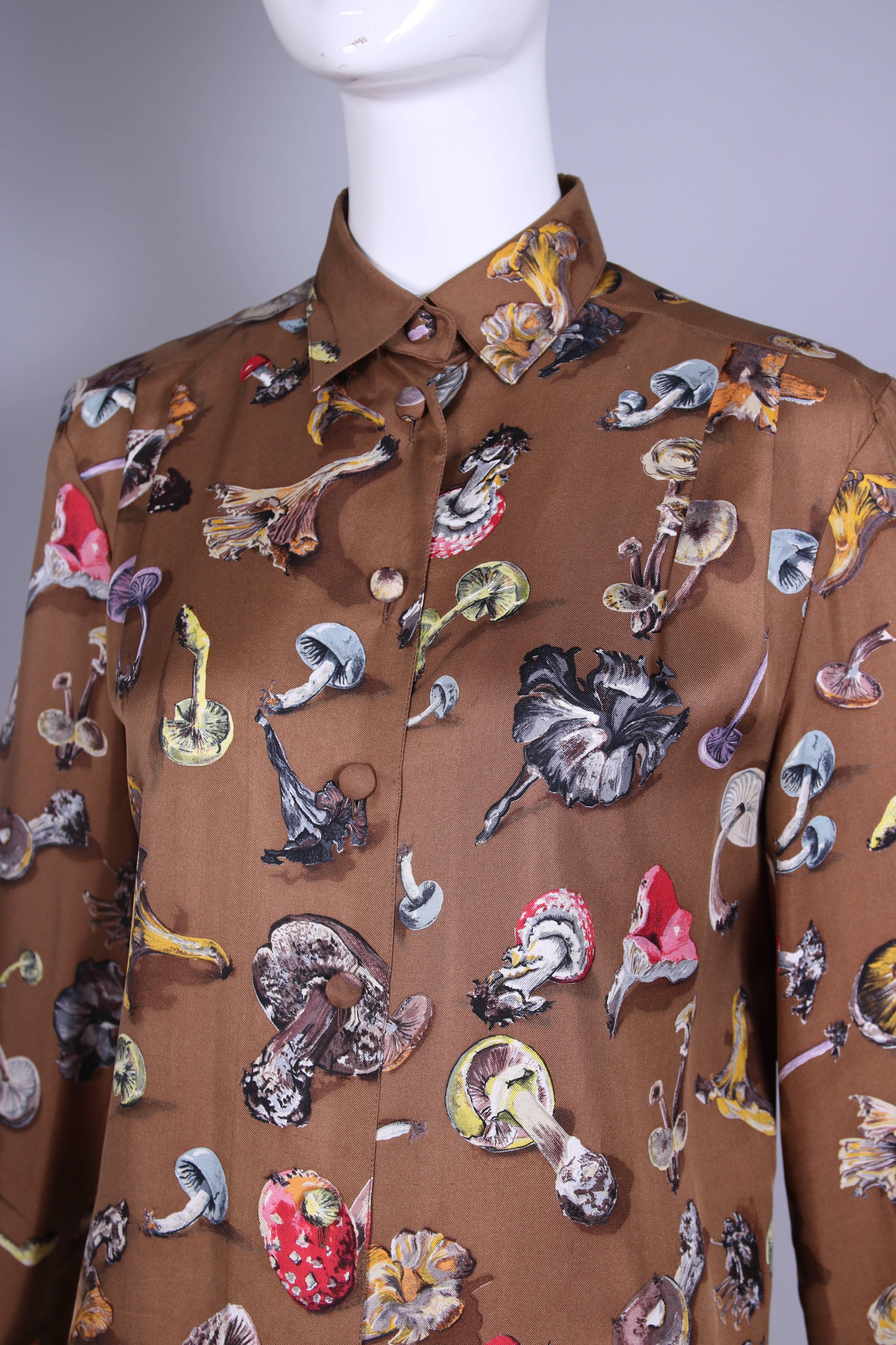 mushroom print shirt