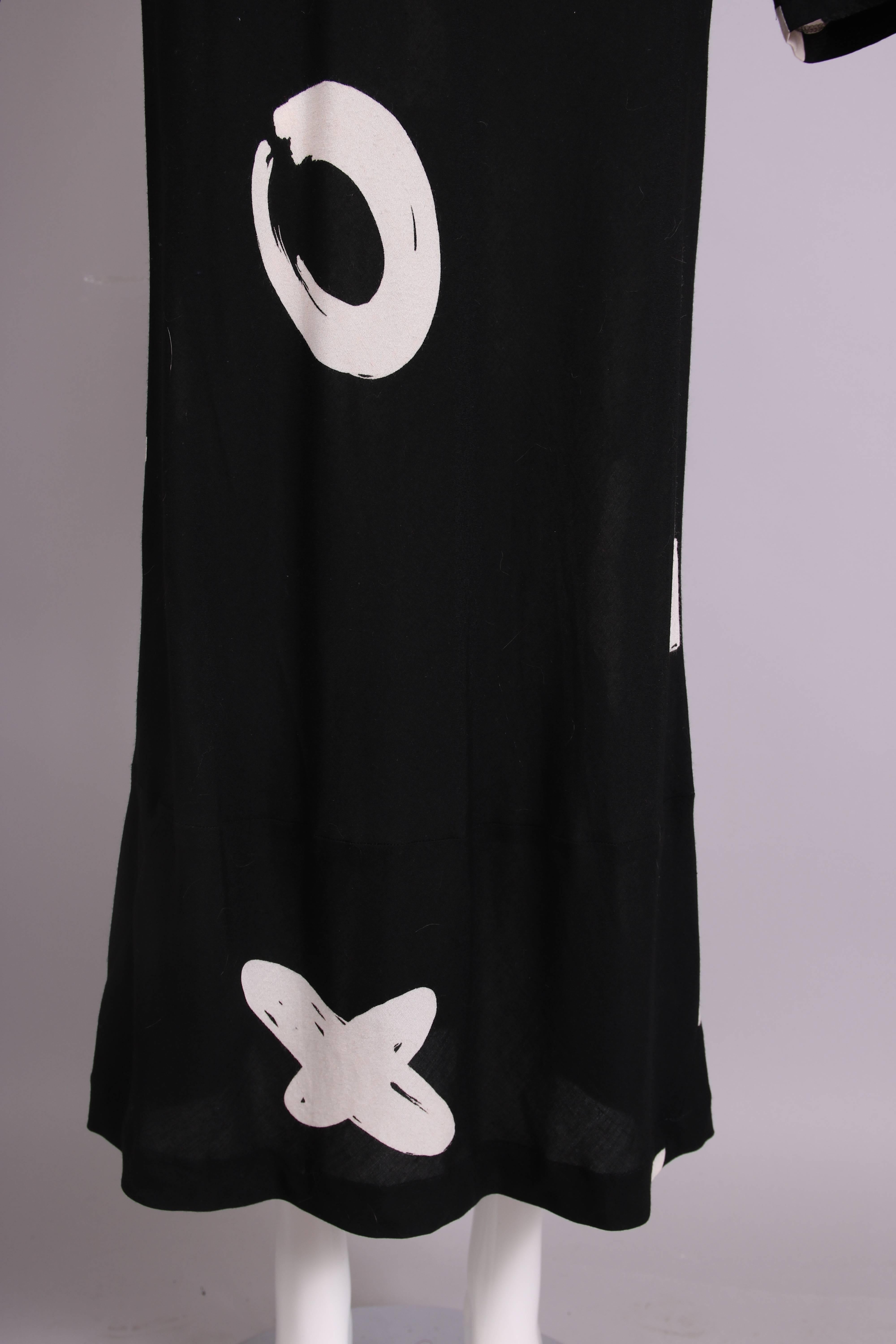 Women's Rare 1980's Comme de Garcons Black & White Printed Maxi Dress