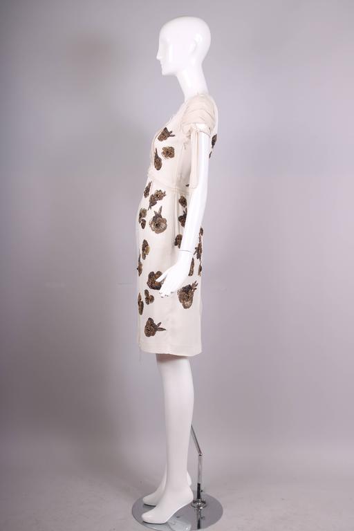 Dice Kayek White Silk Dress w/Floral Beaded Design at 1stDibs dice