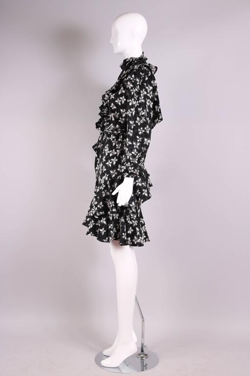 Vintage Yves Saint Laurent YSL Haute Couture Silk Butterfly Print Dress ...