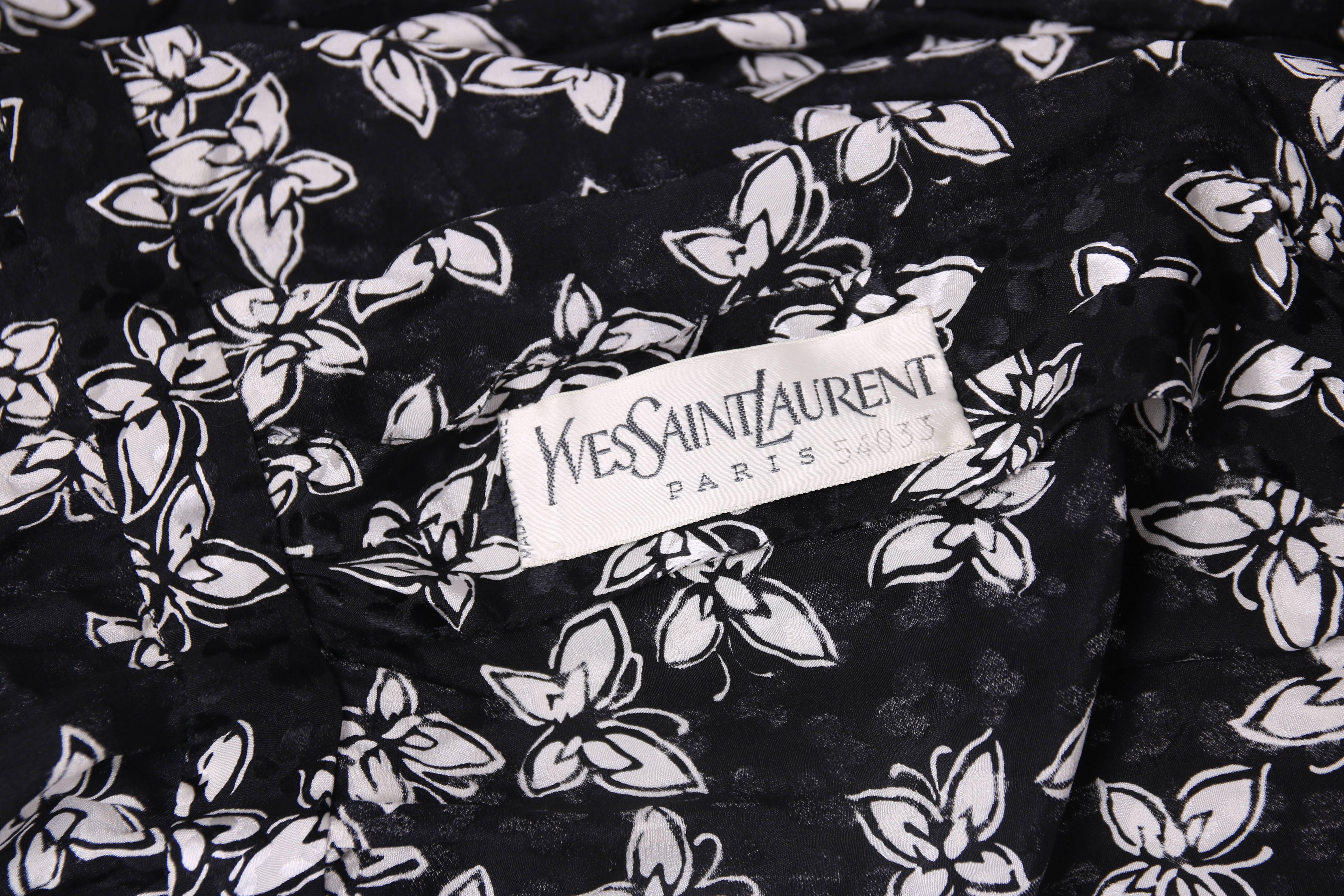 Vintage Yves Saint Laurent YSL Haute Couture Silk Butterfly Print Dress No.54033 1