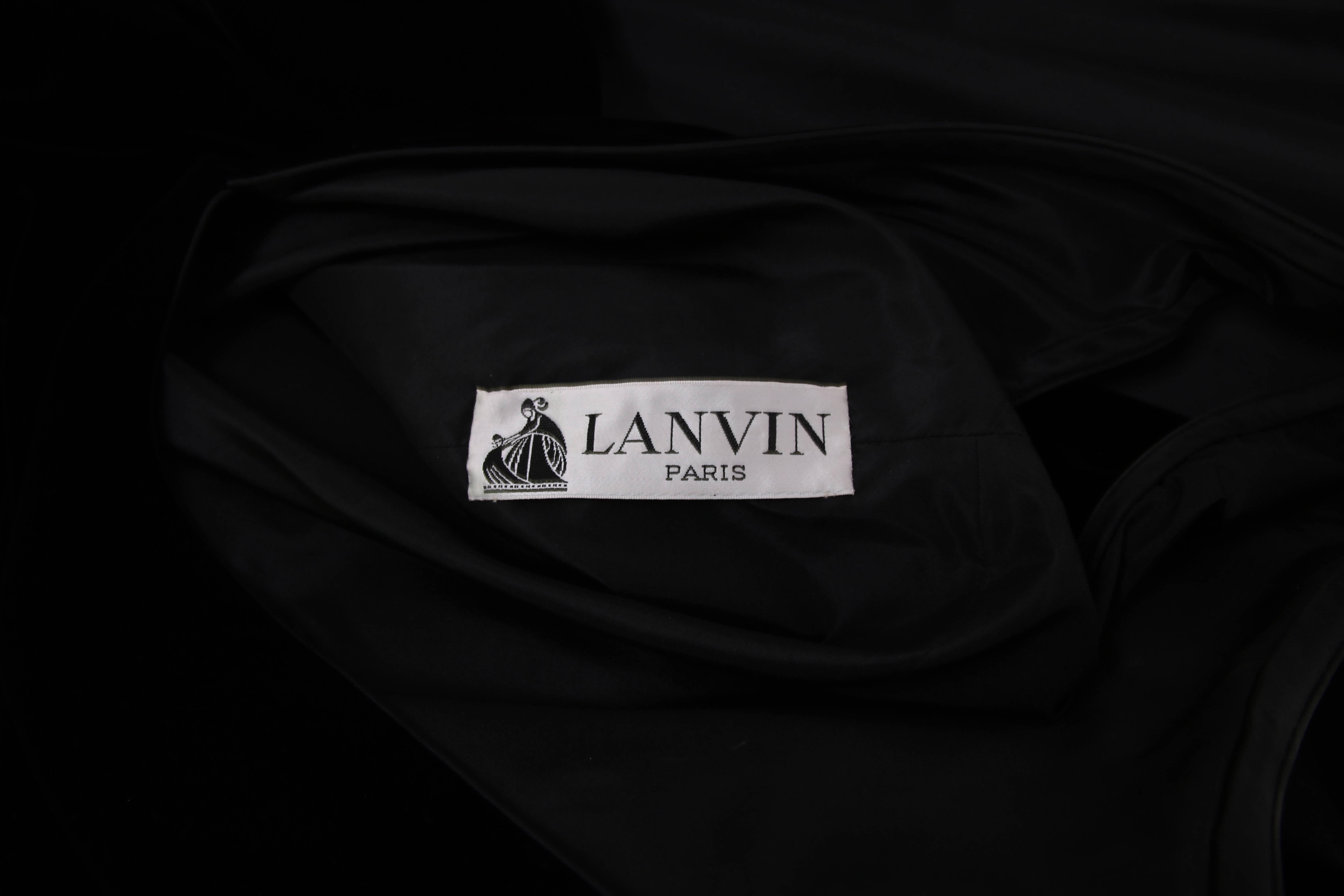 Lanvin Haute Couture Black Velvet & Taffeta Cocktail Dress w/Hanky Hem No.91366 For Sale 1