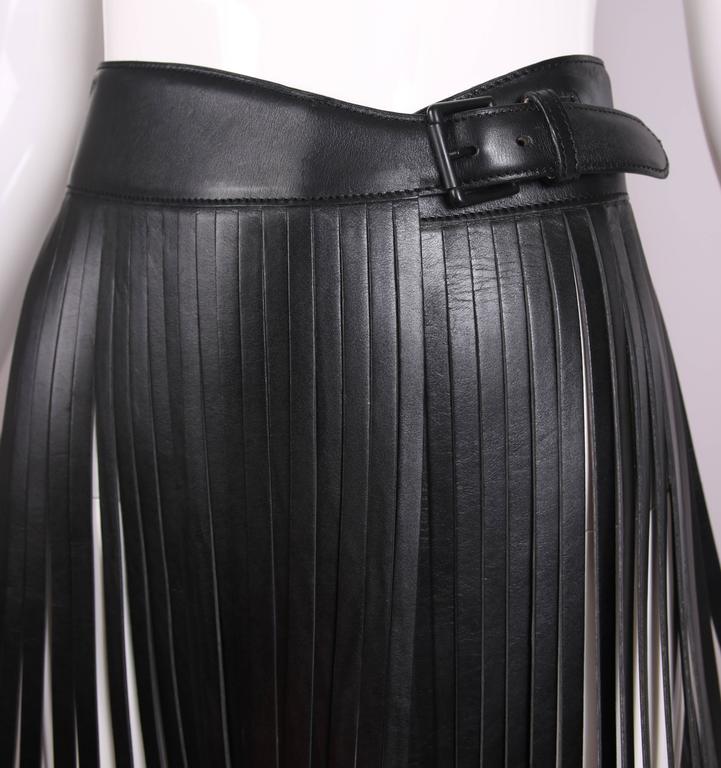 Iconic Alaia Black Leather Fringe Belt Ca. 2001 at 1stDibs