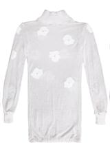 Vintage Courreges Sheer Long Sleeved Mock Turtle Neck w/Abstract Floral Design