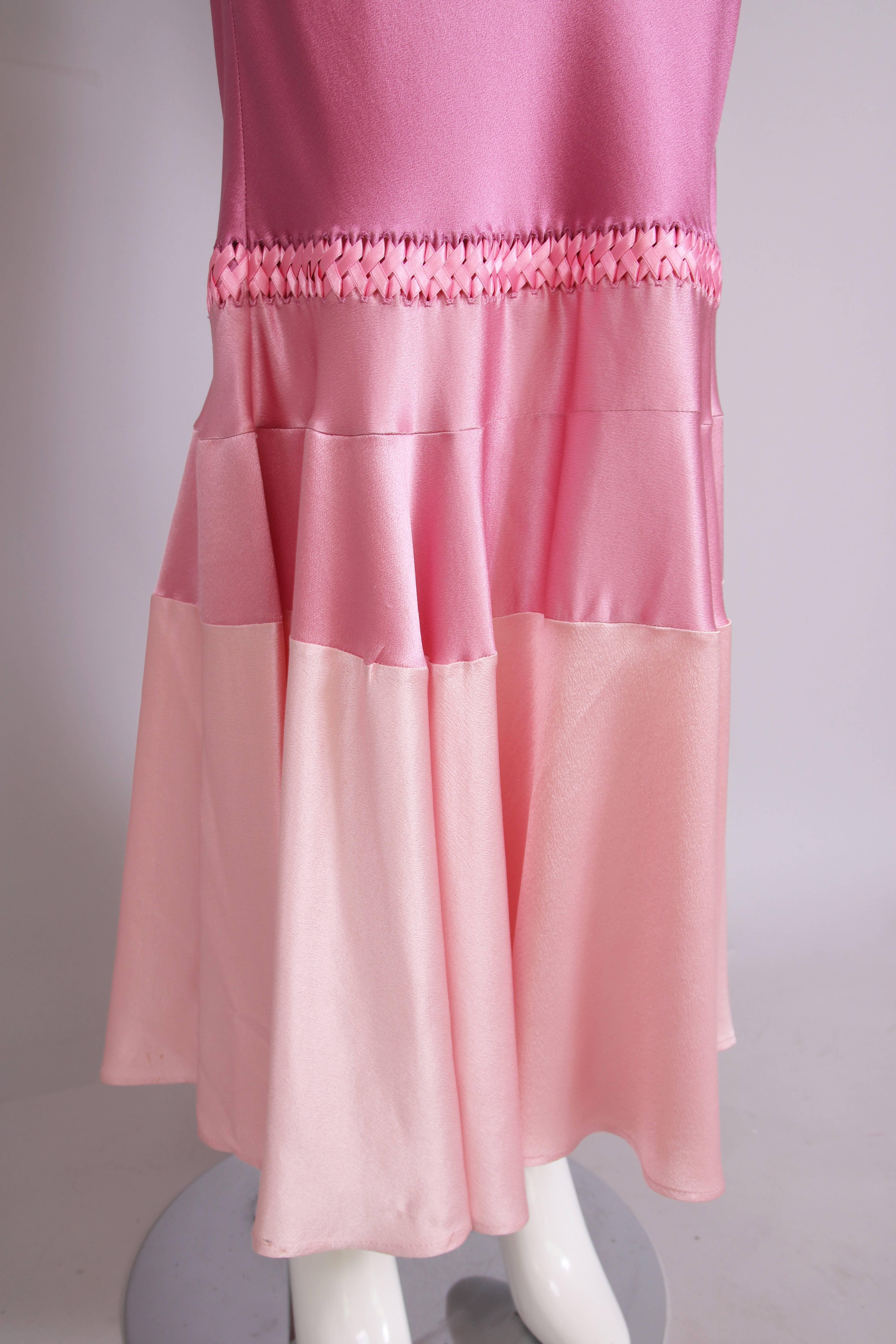 Christian Dior by Galliano Pink Silk Bias Cut Evening Gown W/Cowl Neckline 3
