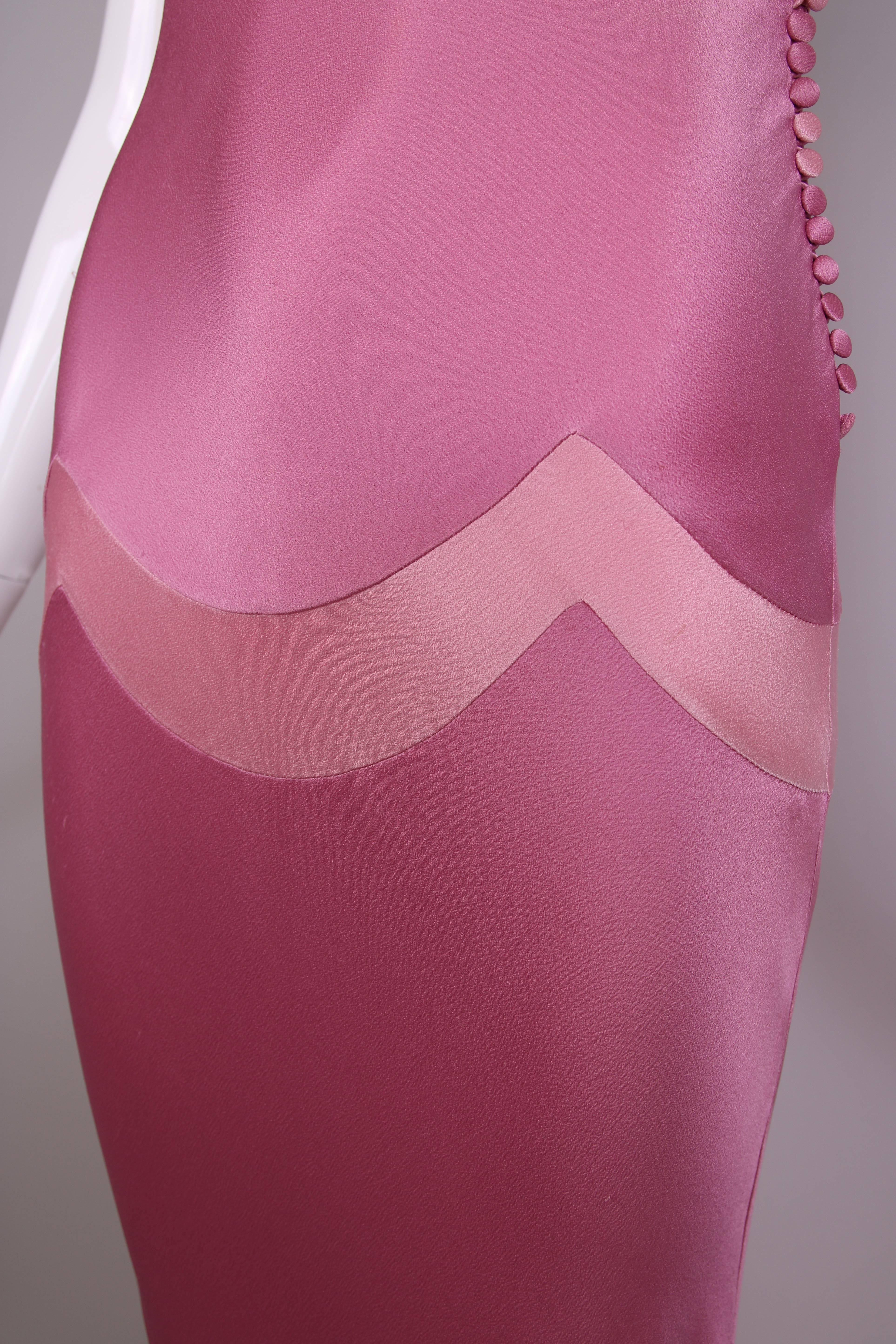 Christian Dior by Galliano Pink Silk Bias Cut Evening Gown W/Cowl Neckline 4