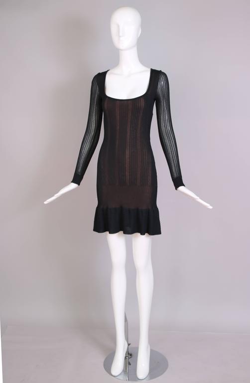 alaia tube sheer dress Tube Sheer Scallops sleeveless knit dress - ALAA - RED