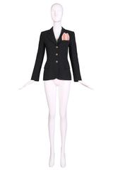 Vintage Moschino Black Wool Blazer Jacket W/Bunny Ears In Top Pocket