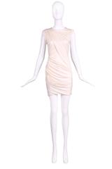 Alexander Wang Creme-Colored Stretch Draped Sleeveless Mini Dress