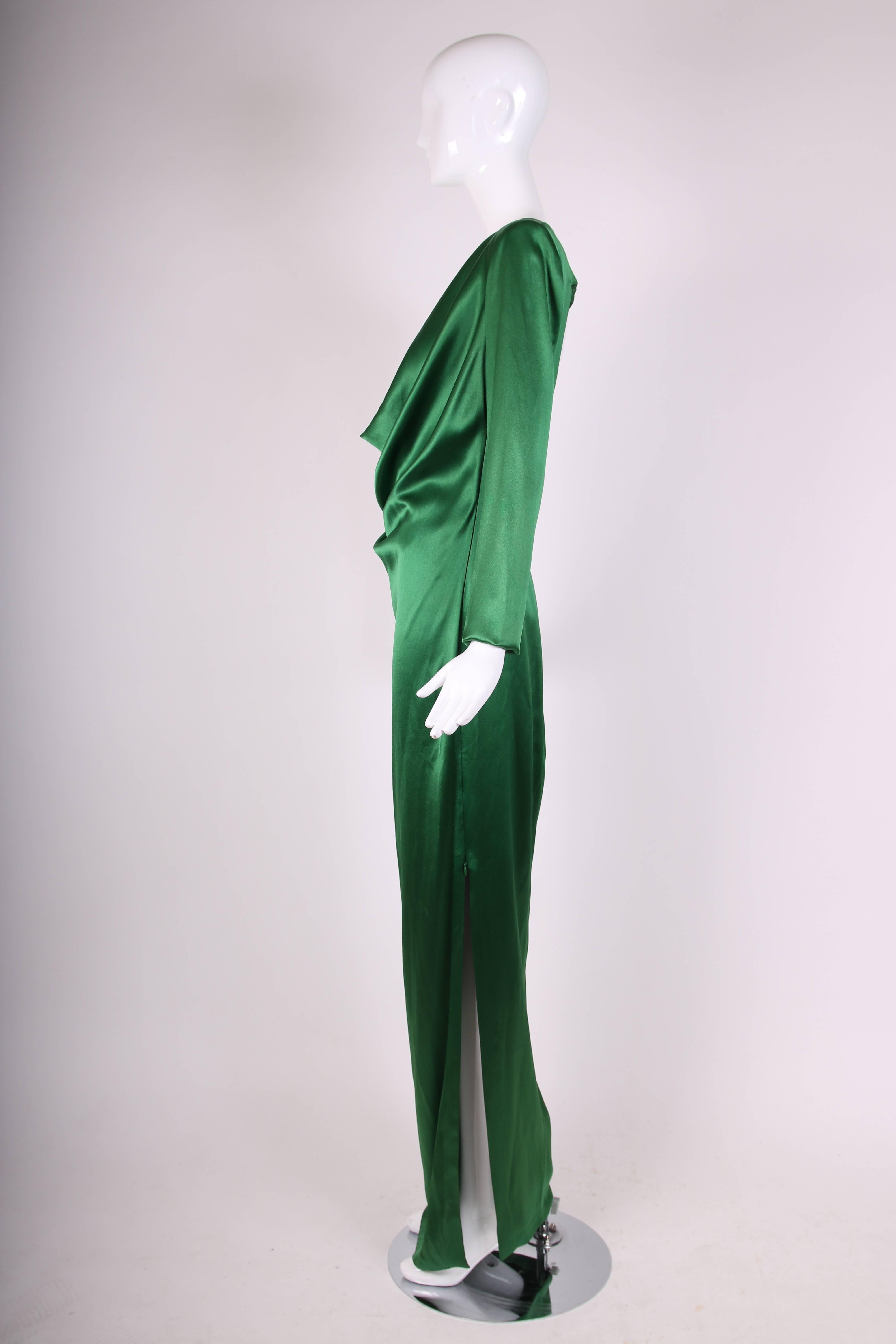 Jean Paul Gaultier Emerald Green Cowl Neck Evening Gown ca. 2014-2015 P/E In Excellent Condition In Studio City, CA