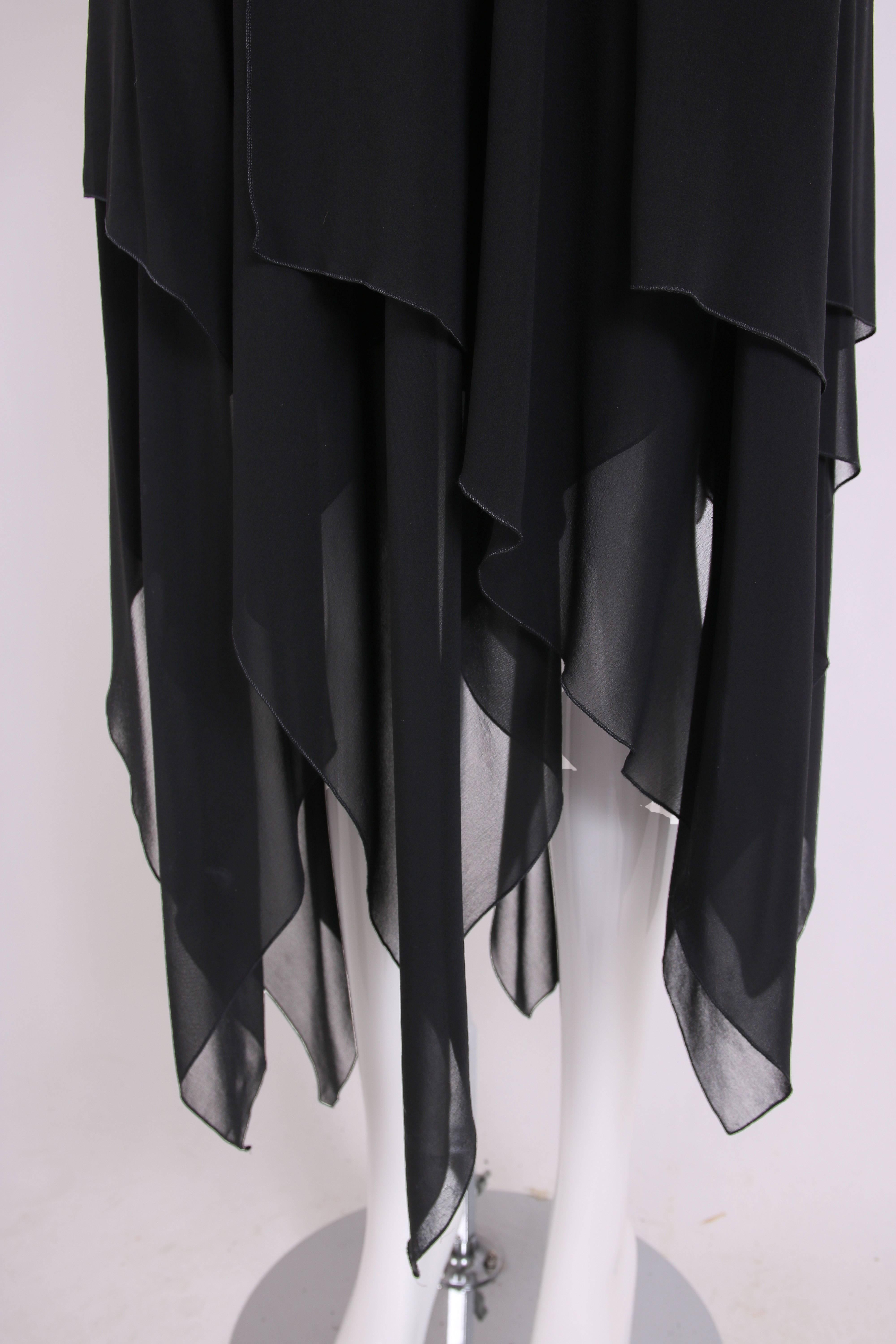 1970's Guy Laroche Black Lace Camisole & Chiffon Skirt Ensemble For Sale 2