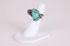 Kazuko Sterling Silver Wire Wrapped Ring w/Turquoise Bead