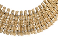 Mosell Collier ras du cou d'inspiration égyptienne avec strass, couleur or, années 1960