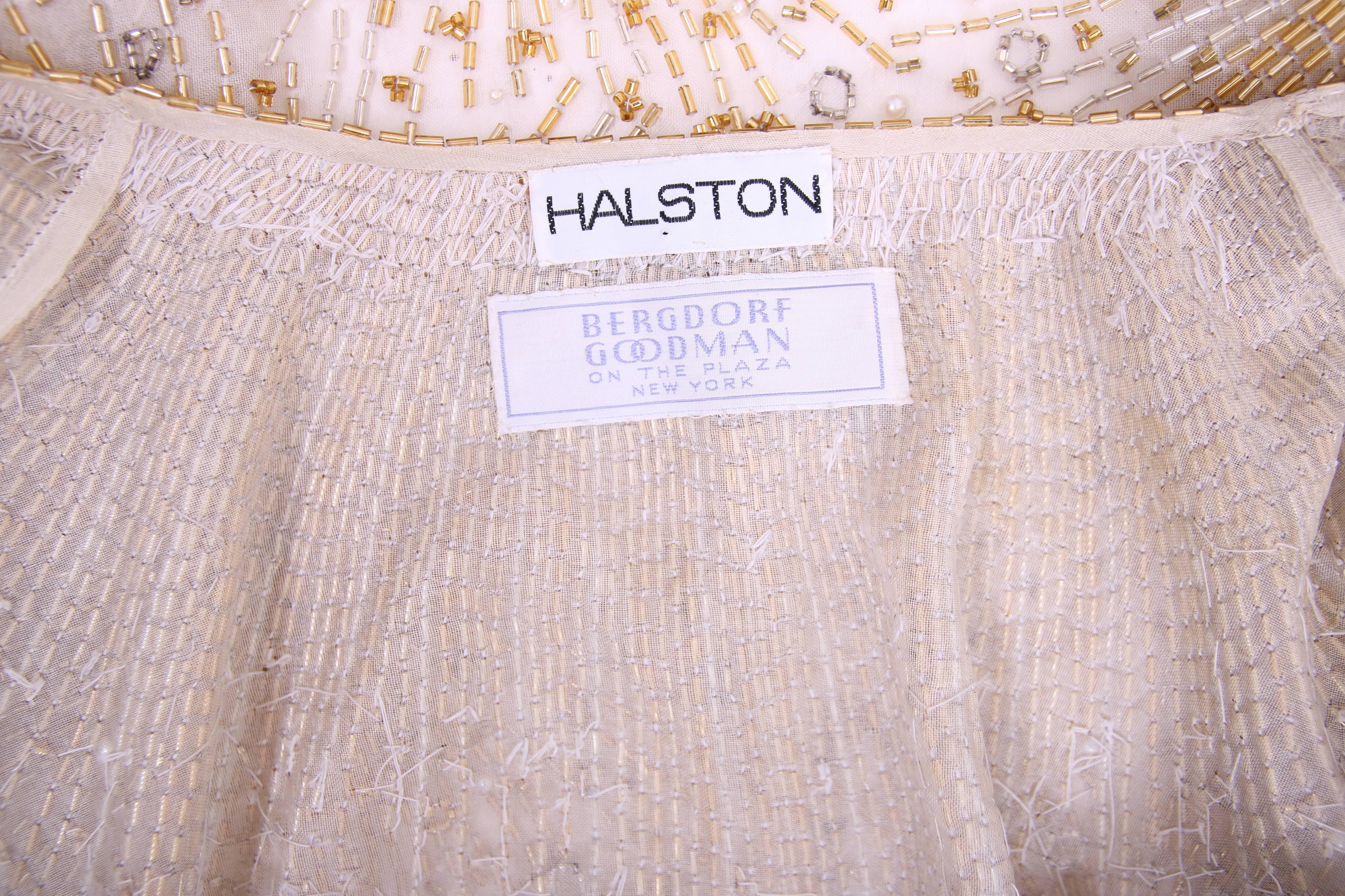 Women's 1981 Iconic Halston Gold & Silver Beaded Fireworks Jacket