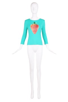 Chloe by Stella McCartney Cotton Long Sleeved T-Shirt w/Strawberry Graphic