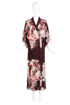 Jean Paul Gaultier Double Layered Mesh Kimono w/Japanese Inspired Print