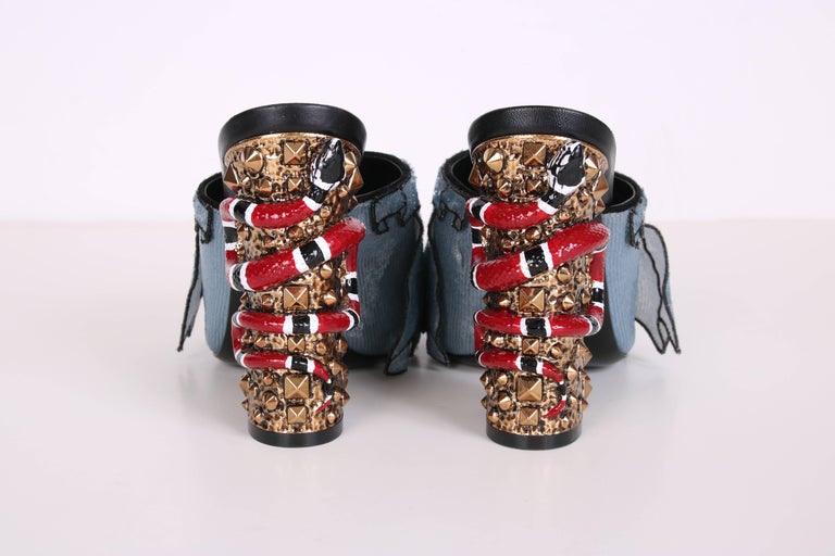 gucci mules with snake